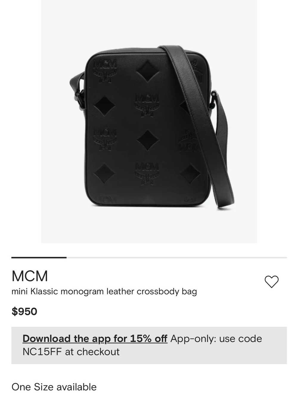 MCM Mini Klassik Monogram Leather Crossbody — Black